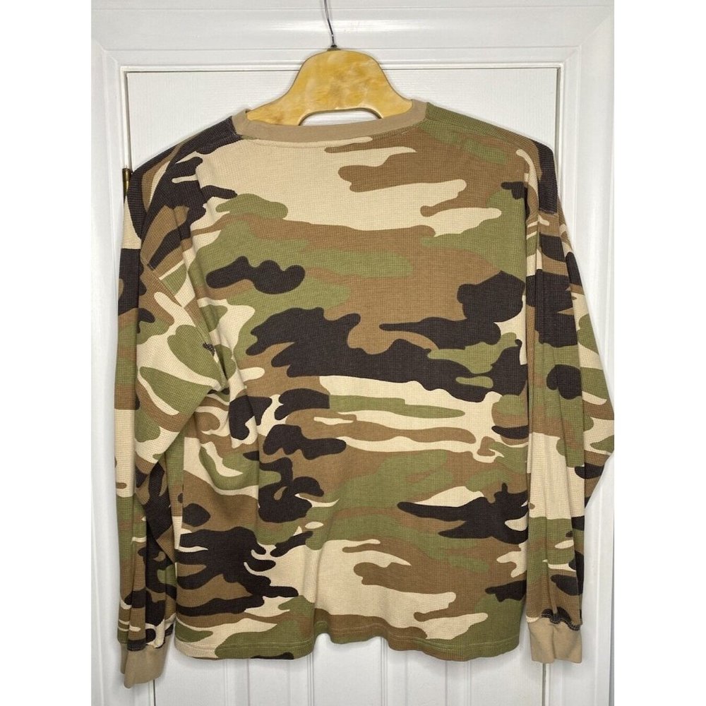 Y2K Southpole Mens Long Sleeve Thermal Shirt Camouflage Green Brown 2XL - Picture 6 of 7
